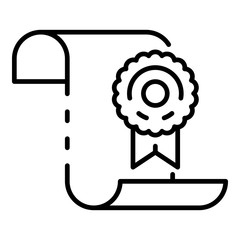 Learning diploma icon. Outline learning diploma vector icon for web design isolated on white background