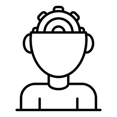 Child interactive learning icon. Outline child interactive learning vector icon for web design isolated on white background