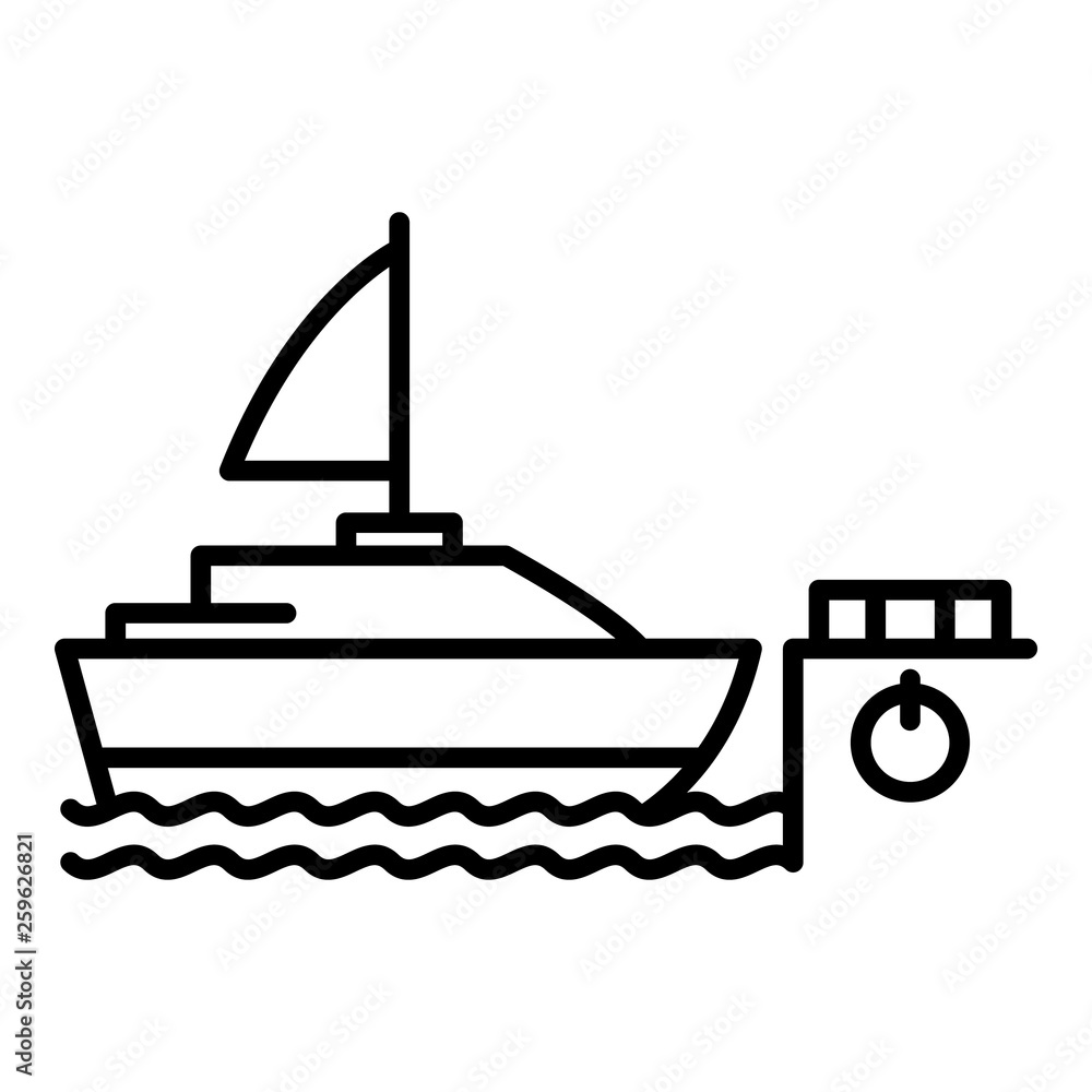 Poster sailboat in port icon. outline sailboat in port vector icon for web design isolated on white backgro