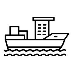Container ship icon. Outline container ship vector icon for web design isolated on white background