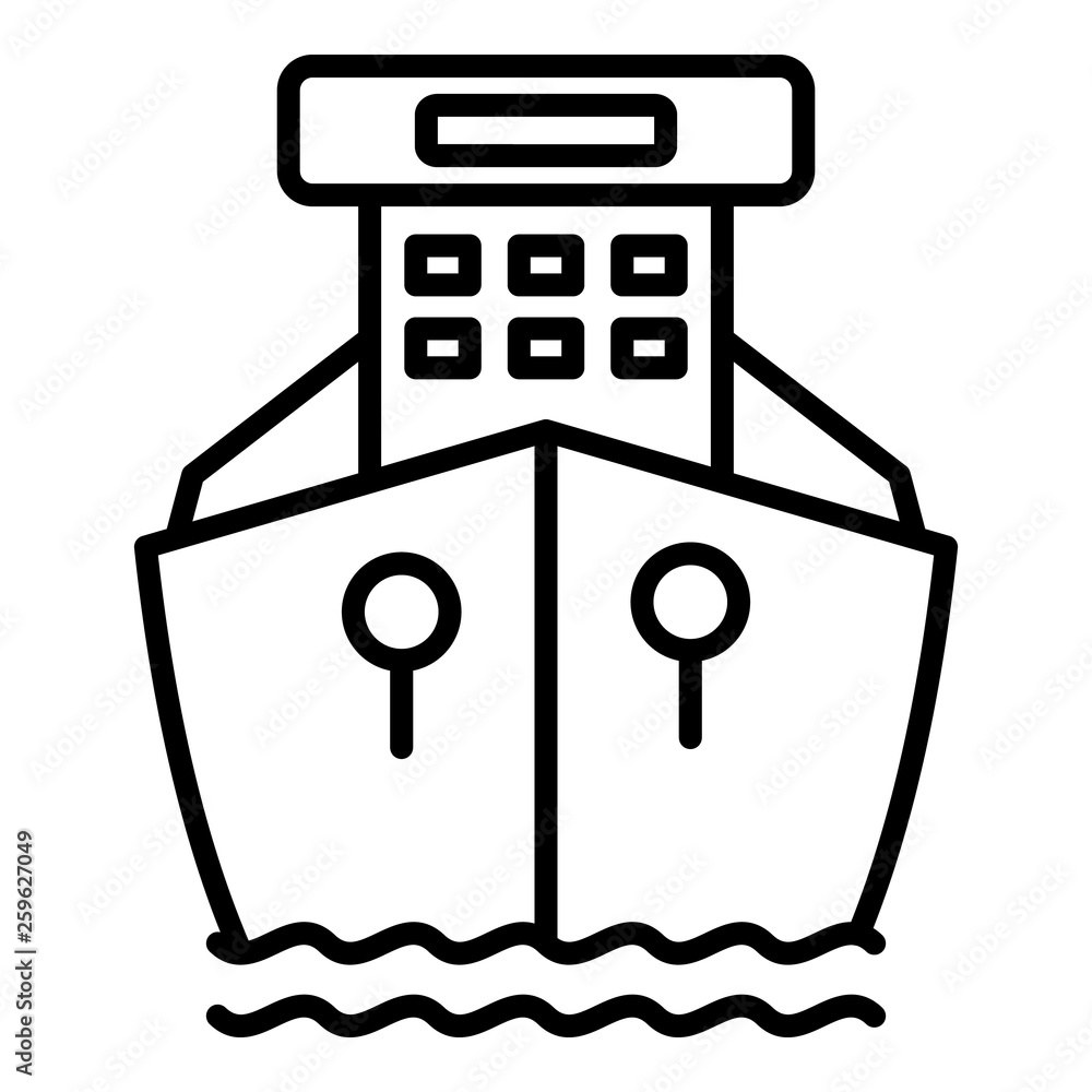 Poster front ship icon. outline front ship vector icon for web design isolated on white background