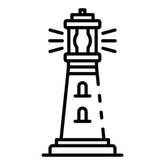Lighthouse coast icon. Outline lighthouse coast vector icon for web design isolated on white background