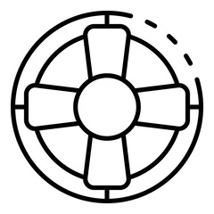 Obraz premium Lifebuoy icon. Outline lifebuoy vector icon for web design isolated on white background