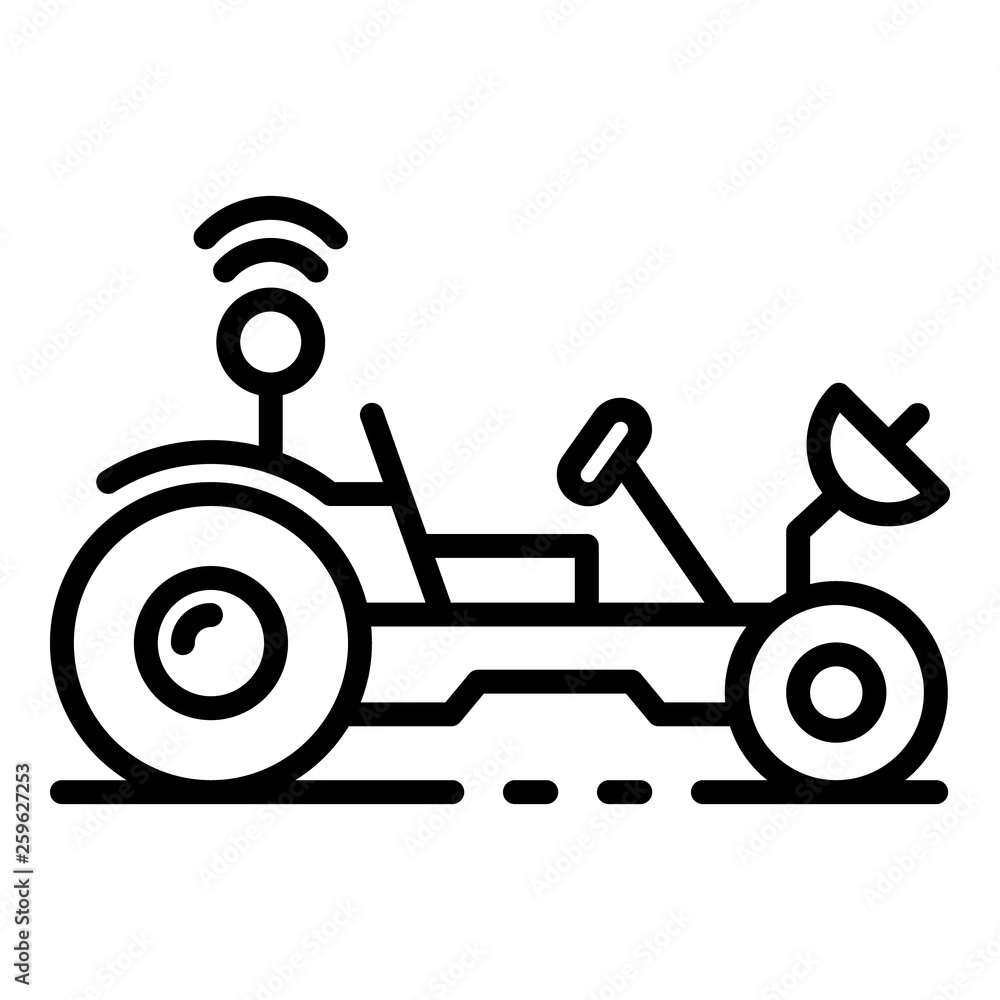 Poster moon rover icon. outline moon rover vector icon for web design isolated on white background