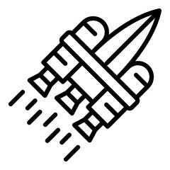 Space rocket ship icon. Outline space rocket ship vector icon for web design isolated on white background