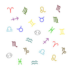 Set of zodiac signs