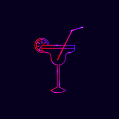 vector illustration of alcohol drinks, margarita cocktail