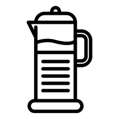 Kettle coffee icon. Outline kettle coffee vector icon for web design isolated on white background