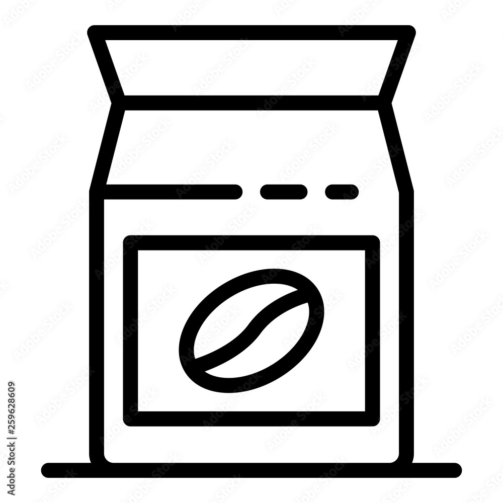 Poster coffee package icon. outline coffee package vector icon for web design isolated on white background