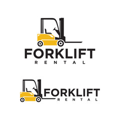 forklift logo vector. forklift icon. isolate logo design template element