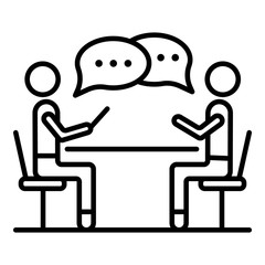 Corporate meeting icon. Outline corporate meeting vector icon for web design isolated on white background