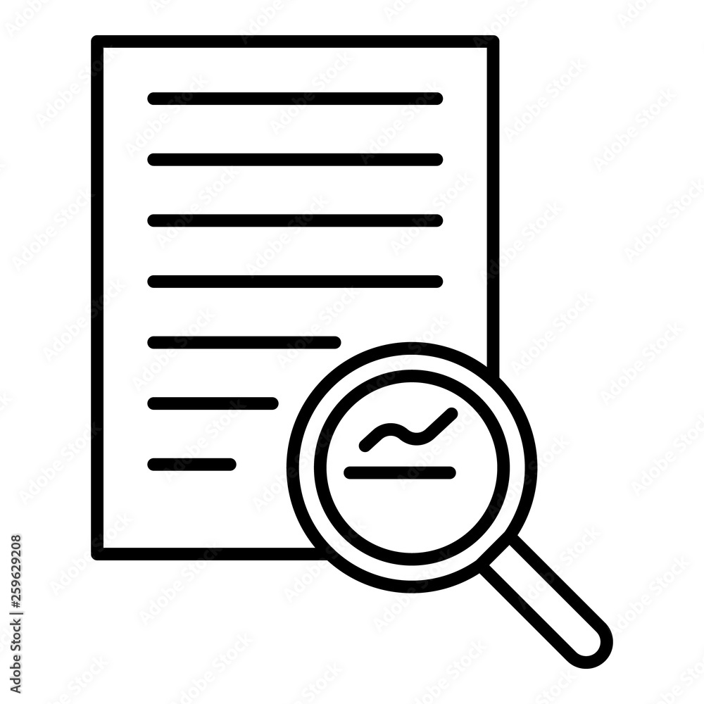 Poster search business document icon. outline search business document vector icon for web design isolated 
