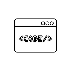 vector outline icon of code window