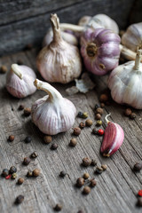 Garlic with pepper is in the box