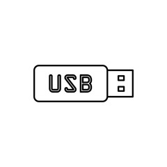 vector outline icon of usb stick