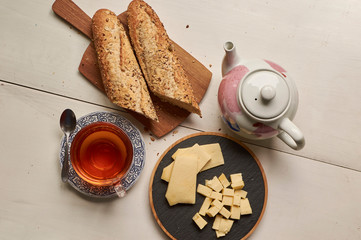 bread and cup of tea