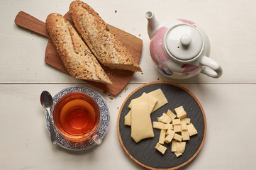 christmas french bread and tea