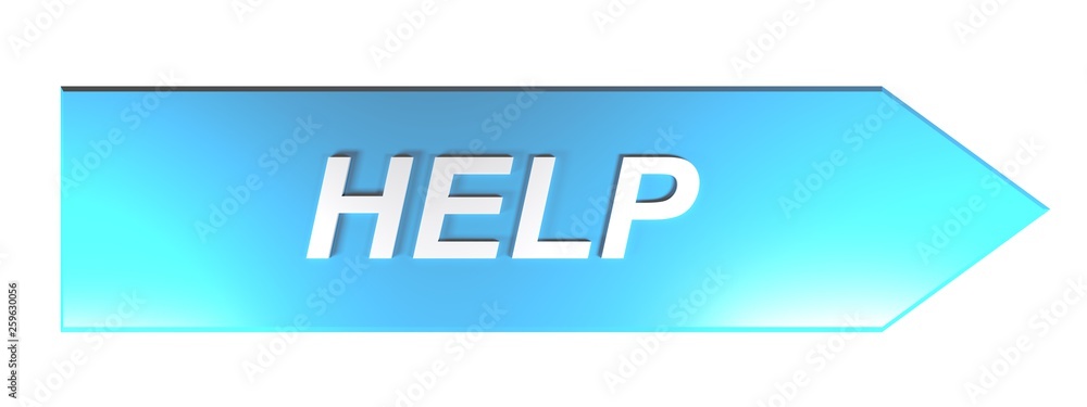 Poster help on blue arrow - 3d rendering