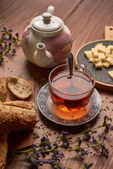 cup of tea with teapot and cup of tea