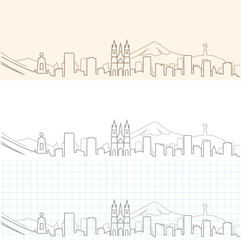 Quito Hand Drawn Skyline