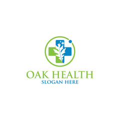 Oak health vector logo isolated. Logo templates.