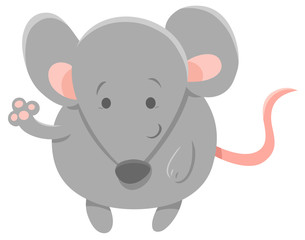 cute grey mouse animal character