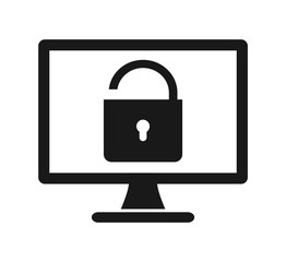 Insecure computer protection icon. Flat style vector EPS.