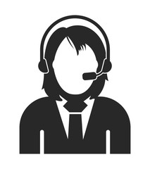 Female Costumer service icon.  Flat style vector EPS.