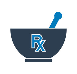 Pharmacy and Medicine Icon. Flat style vector EPS.