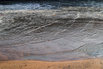 Waste water discharge pipe into canal and sea