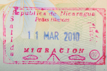 Nicaragua customs stamp