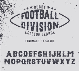 Football college division. Original handmade serif font.