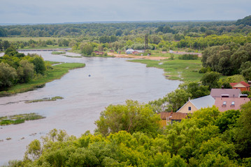 Fototapeta na wymiar river in the russian village