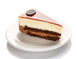 Cake Cappuccino, isolated on a white background