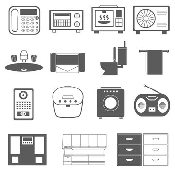 家電　日用品　家具　電話　ラジオ　炊飯器　トイレ　タンス　電子レンジ　オーブントースター　洗濯機等