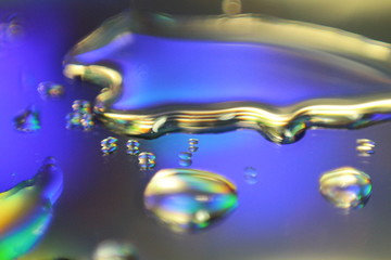 drops of water on holograpic surface