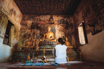 Inside a temple Prabang, Laos