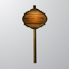 wooden blank cartoon sign board