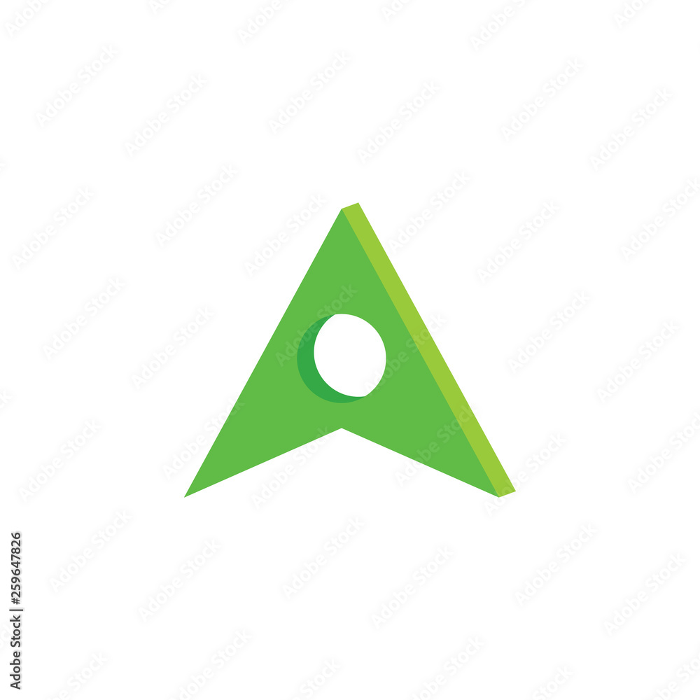 Poster simple 3d arrow simple logo vector