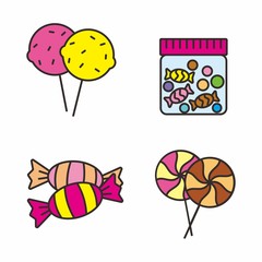 Fototapeta na wymiar Set of candy vector illustration 