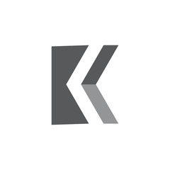 letter k simple geometric arrow logo vector