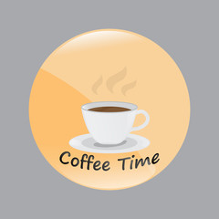 hot coffee cup vector design coffee time