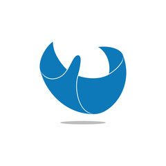 abstract 3d carpet fly motion logo vector