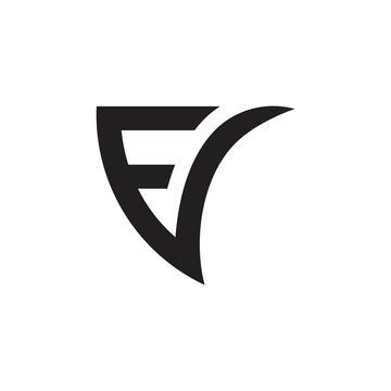 letters fv fast movement geometric line logo vector