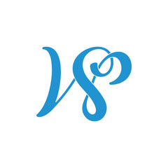 Obraz premium abstract letter ws curves ribbon logo vector