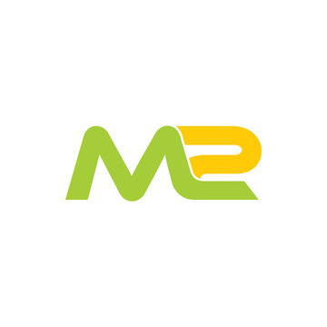 abstract letter m2 simple logo vector