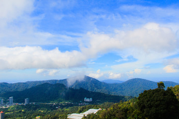 landscape with mountains and clouds