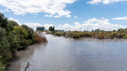 Fototapeta na wymiar Thermal Lake of Tamaheke in Whakarewarewa near Rotorua in New Zealand
