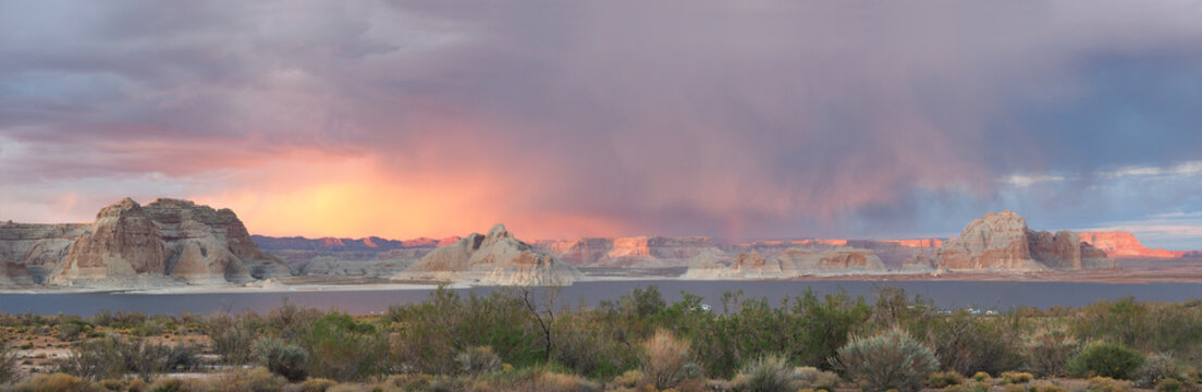 Panorama of the Sunset at Glen Canyon National Monument