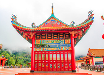 Obraz premium Chin Swee Caves Temple is a Taoist temple in Genting Highlands, Pahang, Malaysia on January 11,2019